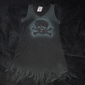 vocal long tank with fringe small